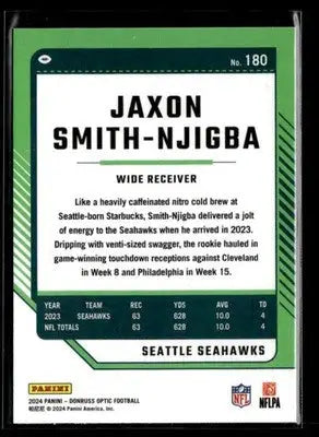 2024 Donruss Optic Jaxon Smith-Njigba #180 Seattle Seahawks - Football Card Single