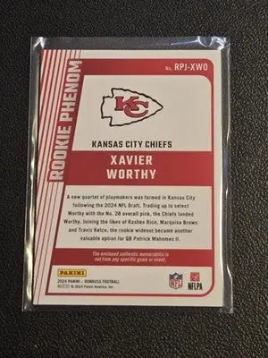 2024 Donruss #RPJ-XWO Xavier Worthy Rookie Phenom Jerseys - Football Card Single