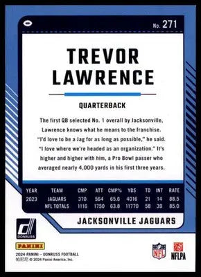2024 Donruss Trevor Lawrence 271 Jacksonville Jaguars - Football Card Single
