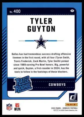2024 Donruss Tyler Guyton RC 400 Dallas Cowboys - Football Card Single