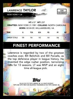 2024 Finest #138 Lawrence Taylor - Football Card Single