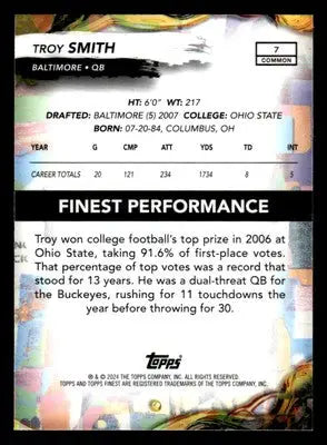 2024 Finest #7 Troy Smith - Football Card Single