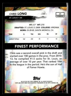 2024 Finest Chris Long #41 St. Louis Rams - Football Card Single