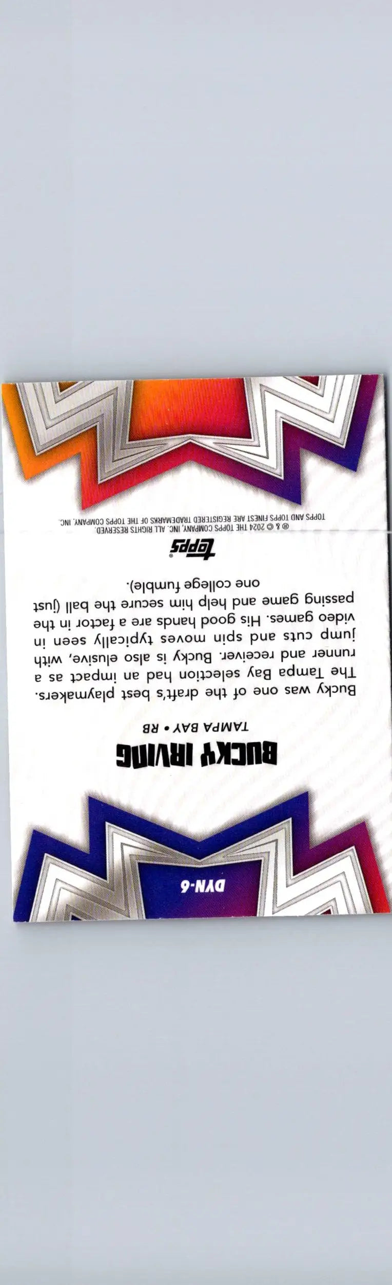 Bucky Irving football card from 2024 Finest #DYN-6 Bucky Irving Dynamos product