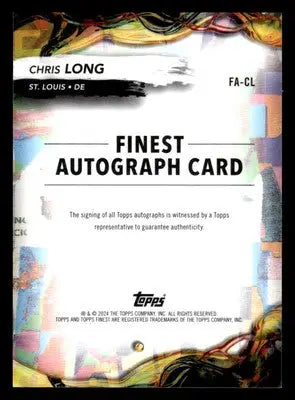 2024 Finest #FA-CL Chris Long Finest Autographs - Football Card Single