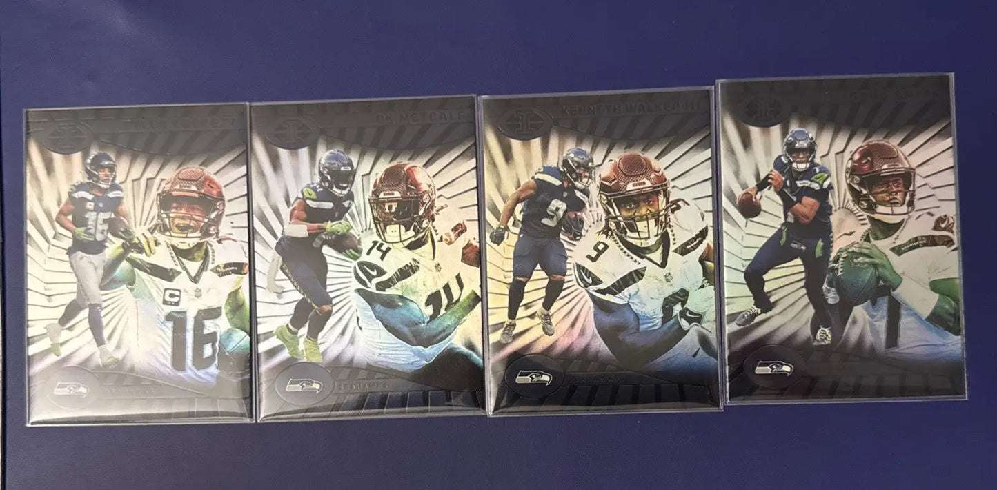 2024 Illusions Emerald Green Seahawks 8 Card Lot Metcalf Smith Lockett Walker - Football Card Single