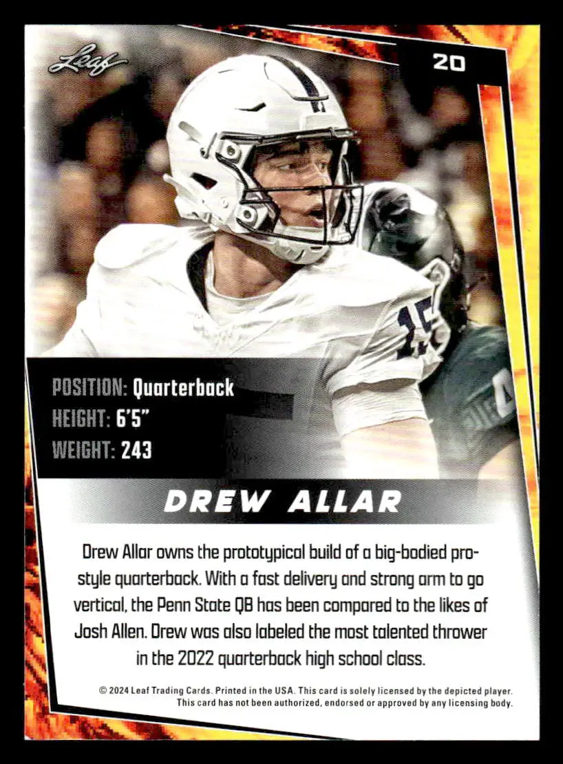 2024 Leaf #20 Drew Allar - Football Card Single