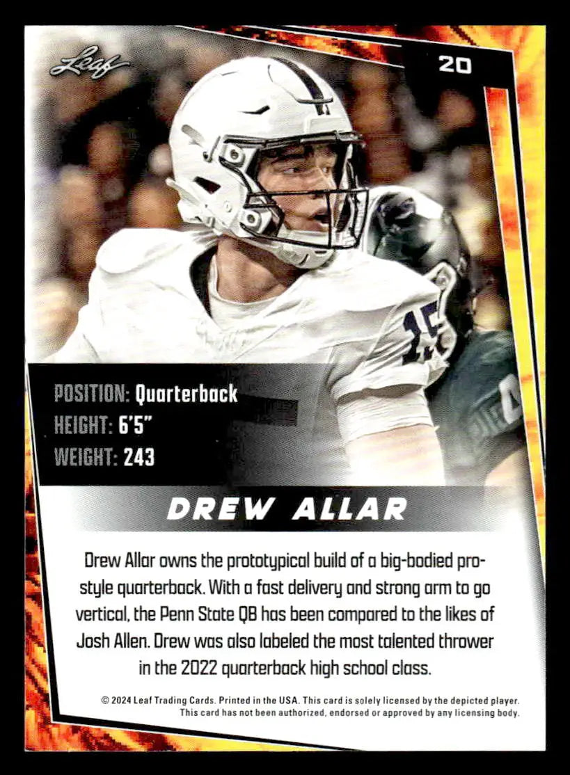2024 Leaf #20 Drew Allar - Football Card Single