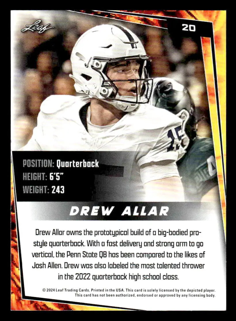 2024 Leaf #20 Drew Allar - Football Card Single
