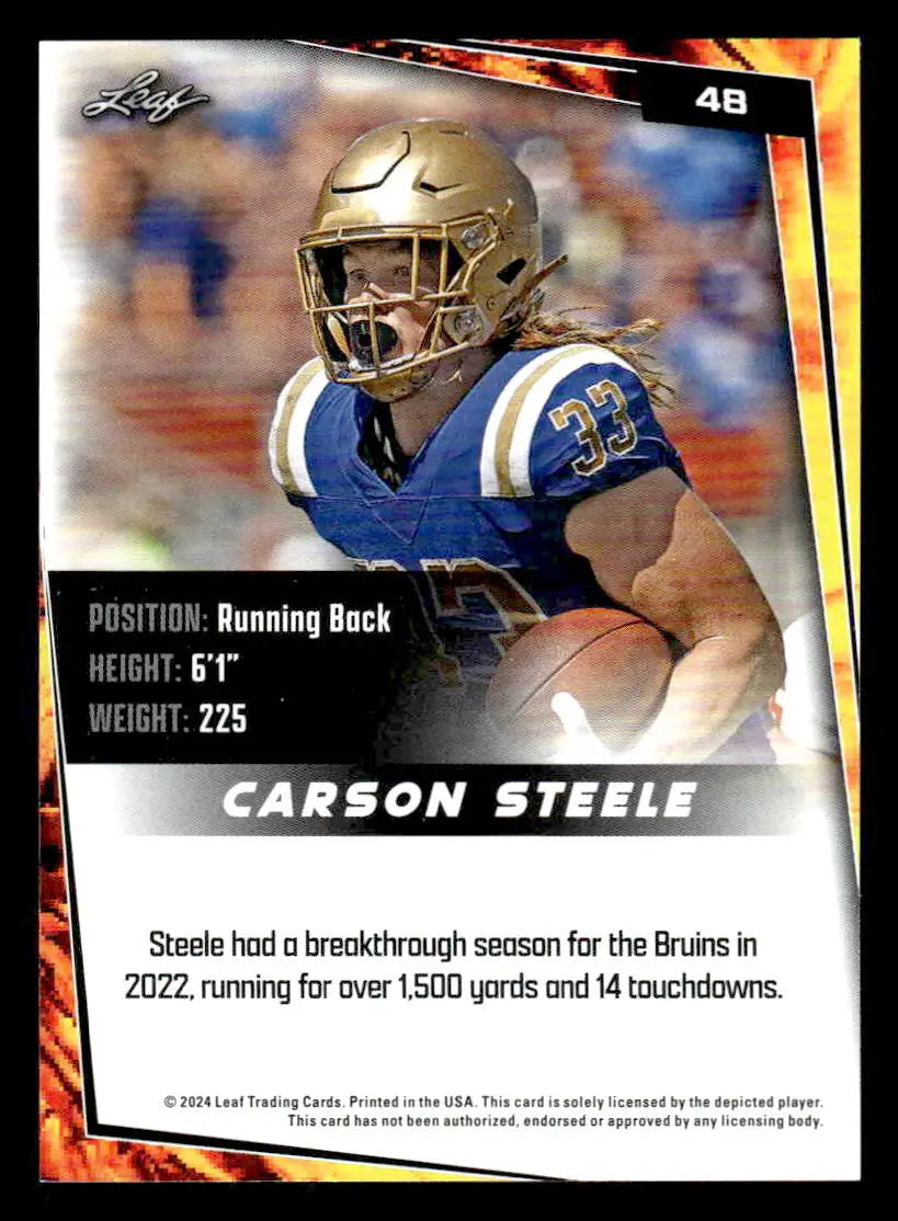 2024 Leaf #48 Carson Steele - Football Card Single