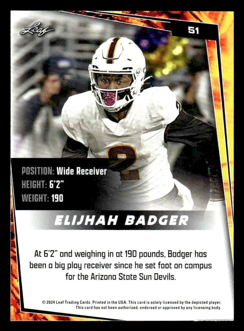 2024 Leaf #51 Elijhah Badger - Football Card Single