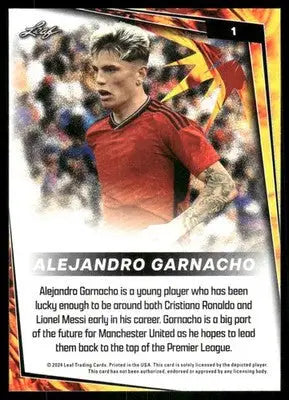 2024 Leaf Alejandro Garnacho #1 Red Soccer - Soccer Card Single