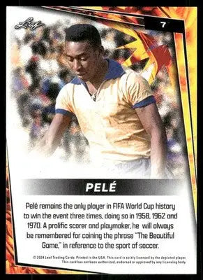 2024 Leaf Pelé #7 White Soccer - Soccer Card Single