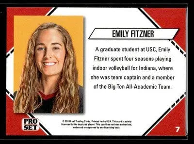 2024 Leaf Pro Set Southern CA Beach Volleyball Emily Fitzner #7 USC Trojans - Other