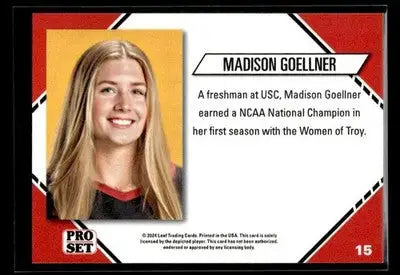 2024 Leaf Pro Set Southern CA Beach Volleyball Madison Goellner #15 USC Trojans - Other