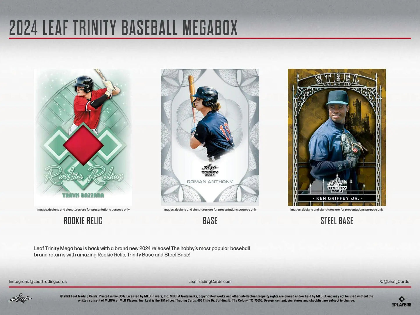 2024 Leaf Trinity Baseball Mega Box | Columbia Sports Cards - Sports Card Hobby Boxes