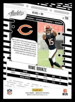 2024 Panini Absolute #109 Rome Odunze Retail - Football Card Single