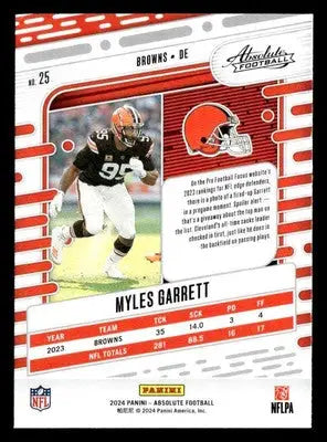 2024 Panini Absolute #25 Myles Garrett Retail - Football Card Single
