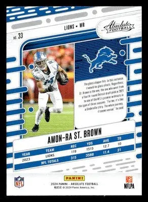 2024 Panini Absolute #33 Amon-Ra St. Brown Retail - Football Card Single