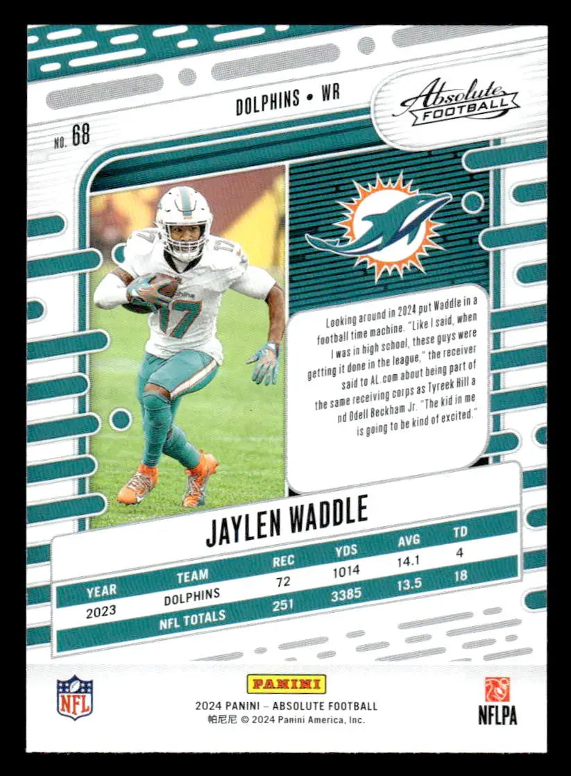 2024 Panini Absolute #68 Jaylen Waddle Red and Blue - Football Card Single