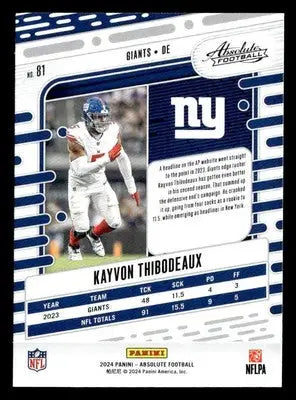 2024 Panini Absolute #81 Kayvon Thibodeaux Retail - Football Card Single
