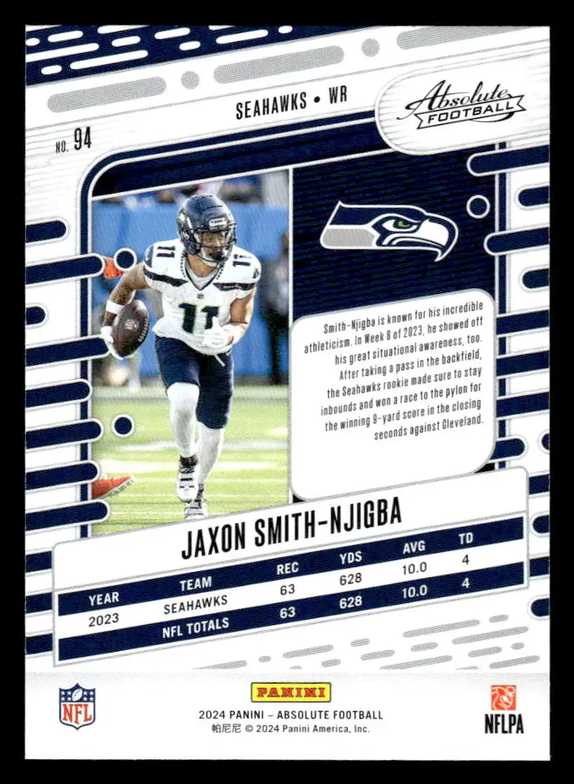 2024 Panini Absolute #94 Jaxon Smith-Njigba Red and Blue - Football Card Single