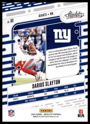 2024 Panini Absolute - Green Darius Slayton 80 New York Giants - Football Card Single