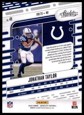2024 Panini Absolute - Green Jonathan Taylor 46 Indianapolis Colts - Football Card Single