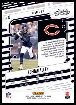 2024 Panini Absolute - Green Keenan Allen 18 Chicago Bears - Football Card Single