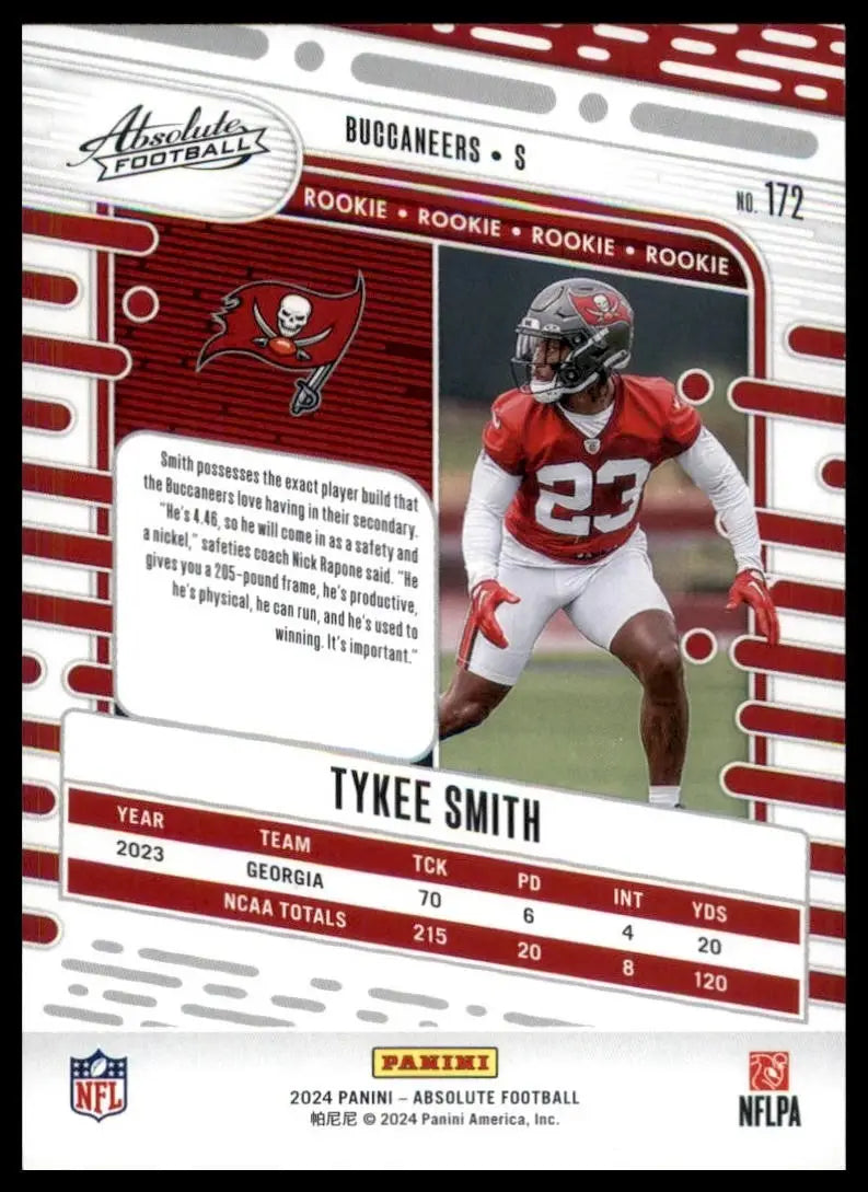 2024 Panini Absolute Green Rookie Tykee Smith #172 Tampa Bay Buccaneers Football - Football Card Single