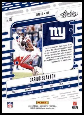 2024 Panini Absolute - Retail Darius Slayton 80 New York Giants - Football Card Single