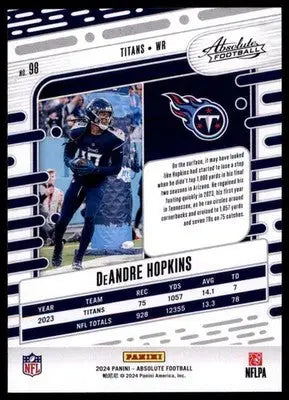 2024 Panini Absolute - Retail DeAndre Hopkins 98 Tennessee Titans - Football Card Single