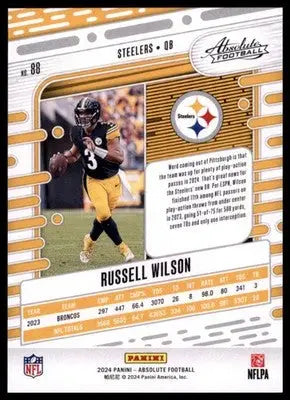 2024 Panini Absolute - Retail Russell Wilson 88 Pittsburgh Steelers - Football Card Single