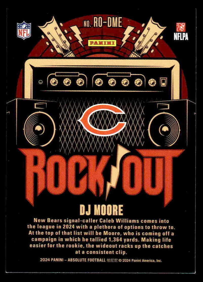 2024 Panini Absolute #RO-DME DJ Moore Rock Out - Football Card Single