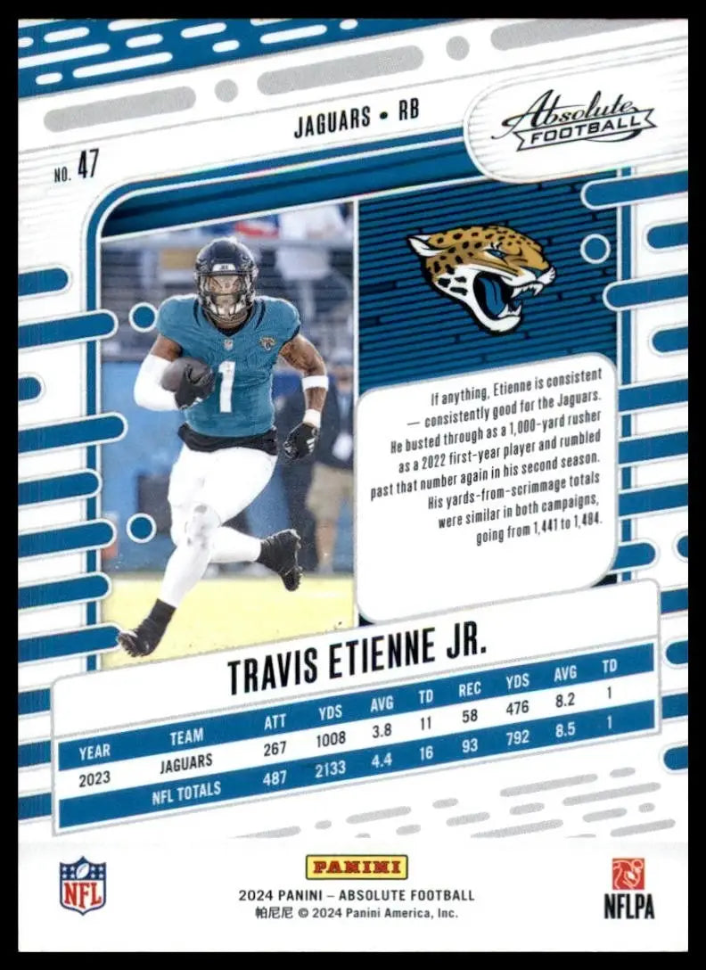 2024 Panini Absolute Travis Etienne #47 Jacksonville Jaguars Football Card NFL - Football Card Single