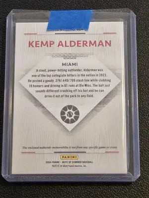 2024 Panini Boys of Summer Alderman Jumbo Prospect Materials Holo Silver #/25 - Baseball Card Single