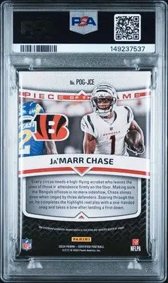 2024 Panini Certified Ja’Marr Chase Piece Of The Game Relic Teal #/50 PSA 7 - Football Card Single