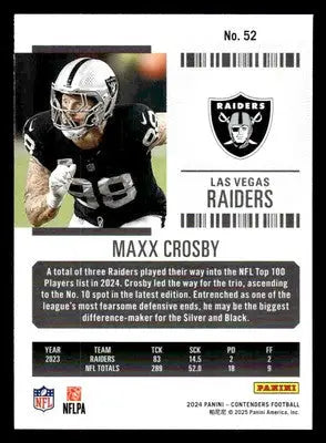 2024 Panini Contenders Football Mojo #52 Maxx Crosby - Football Card Single