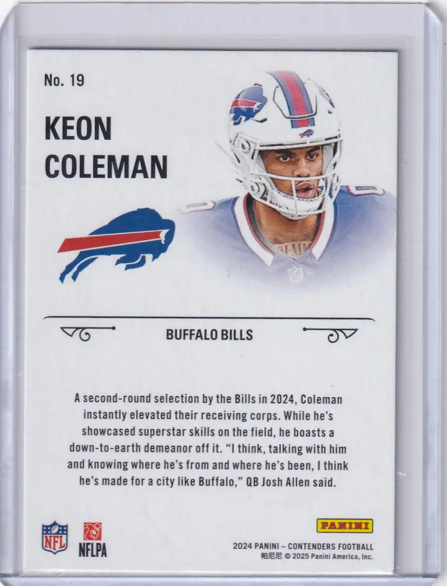 2024 Panini Contenders Rookie Stallions #19 Keon Coleman - Buffalo Bills - Football Card Single