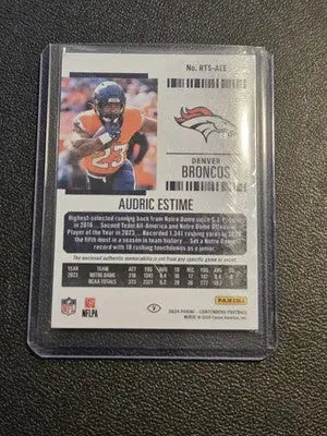 2024 Panini Contenders #RTS-AEEb Audric Estime Rookie Ticket Swatches - Football Card Single