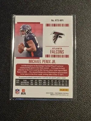 2024 Panini Contenders #RTS-MPJ Michael Penix Jr. Rookie Ticket Swatches - Football Card Single