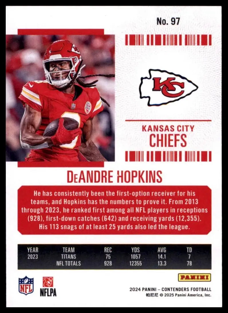 2024 Panini Contenders - Season Ticket DeAndre Hopkins #97 Retail - Football Card Single