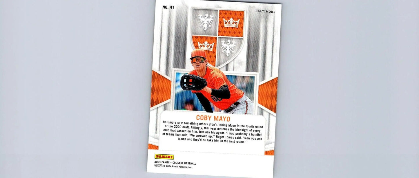 Coby Mayo 2024 Panini Crusade #41 trading card collectible display image