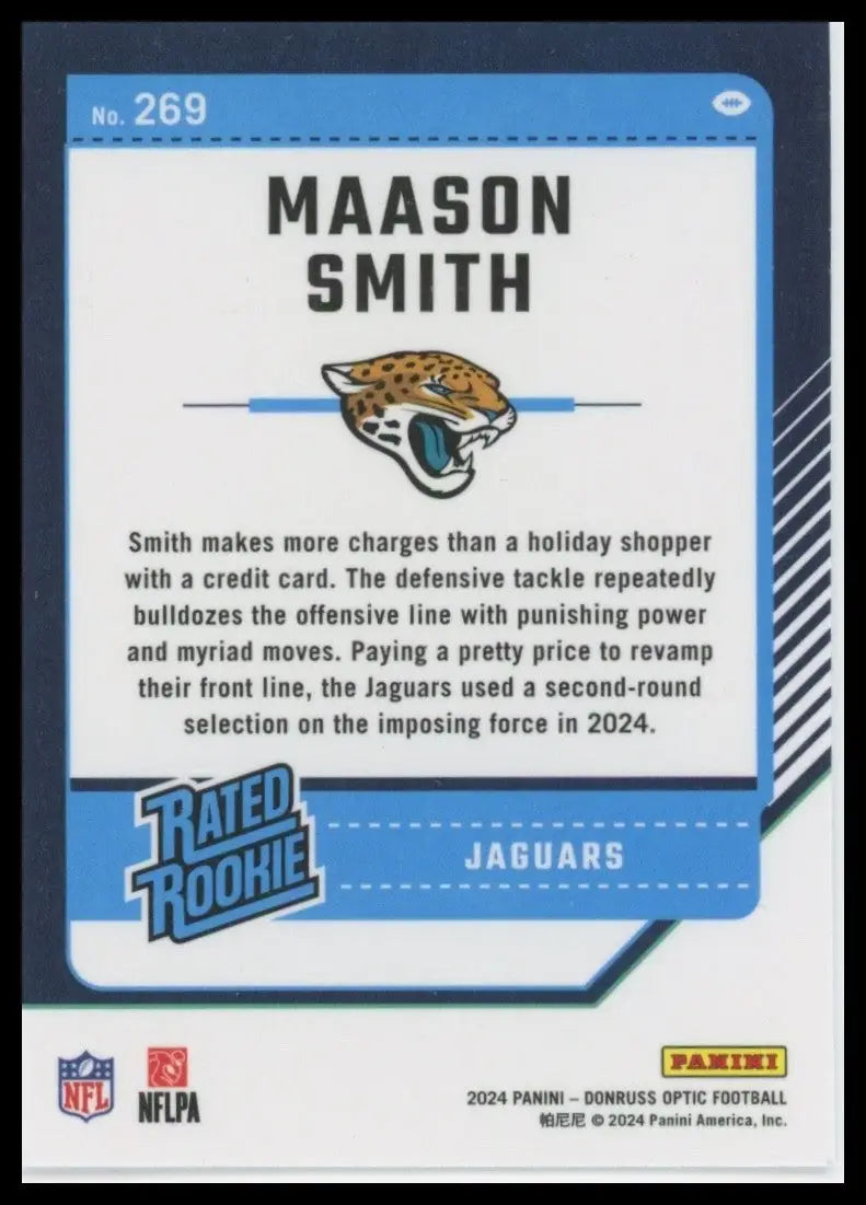 2024 Panini Donruss Optic Maason Smith Rookie #269 Jacksonville Jaguars Football - Football Card Single