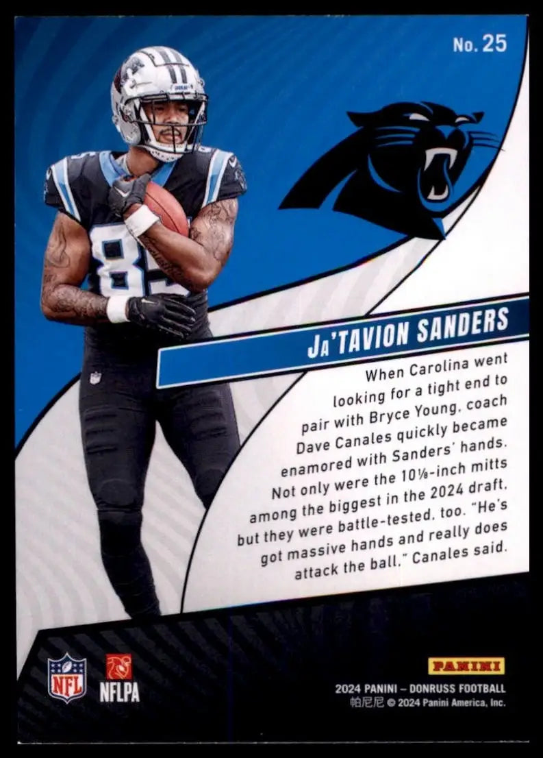 2024 Panini Donruss - Rookie Revolution Ja’Tavion Sanders #25 (RC) - Football Card Single