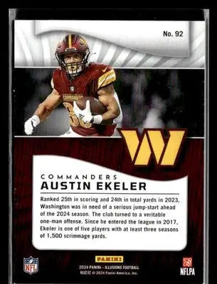 2024 Panini Illusions Austin Ekeler #92 Washington Commanders