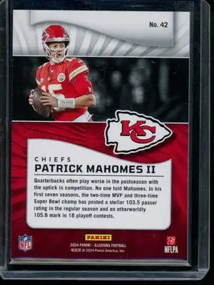 Illusions Patrick Mahomes football card in protective case from 2024 Panini Illusions Patrick collection