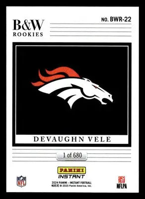 2024 Panini Instant NFL Black & White Rookies #BWR-22 Devaughn Vele