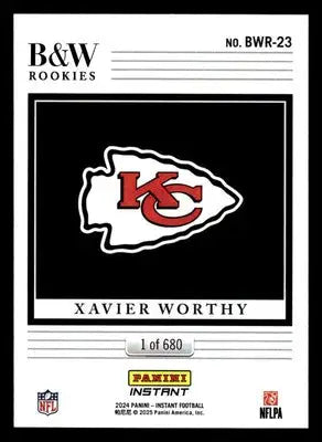 2024 Panini Instant NFL Black & White Rookies #BWR-23 Xavier Worthy - Football Card Single