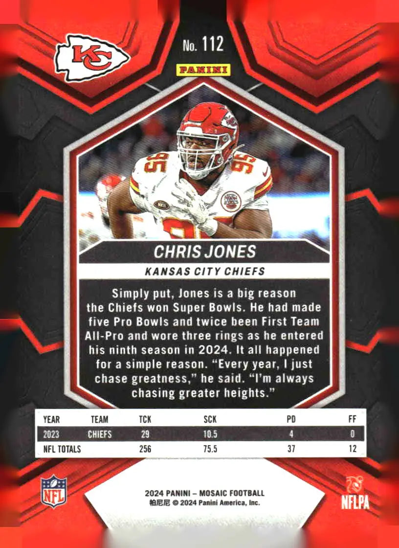 2024 Panini Mosaic #112 Chris Jones - Football Card Single
